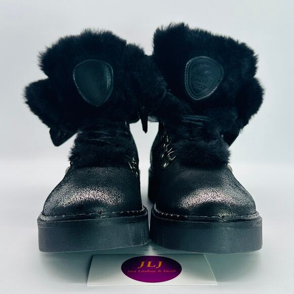 Pajar Women's Penny Faux Fur Pewter Metallic/Black Winter Snow Boots Size 6-6.5 - Picture 2 of 13